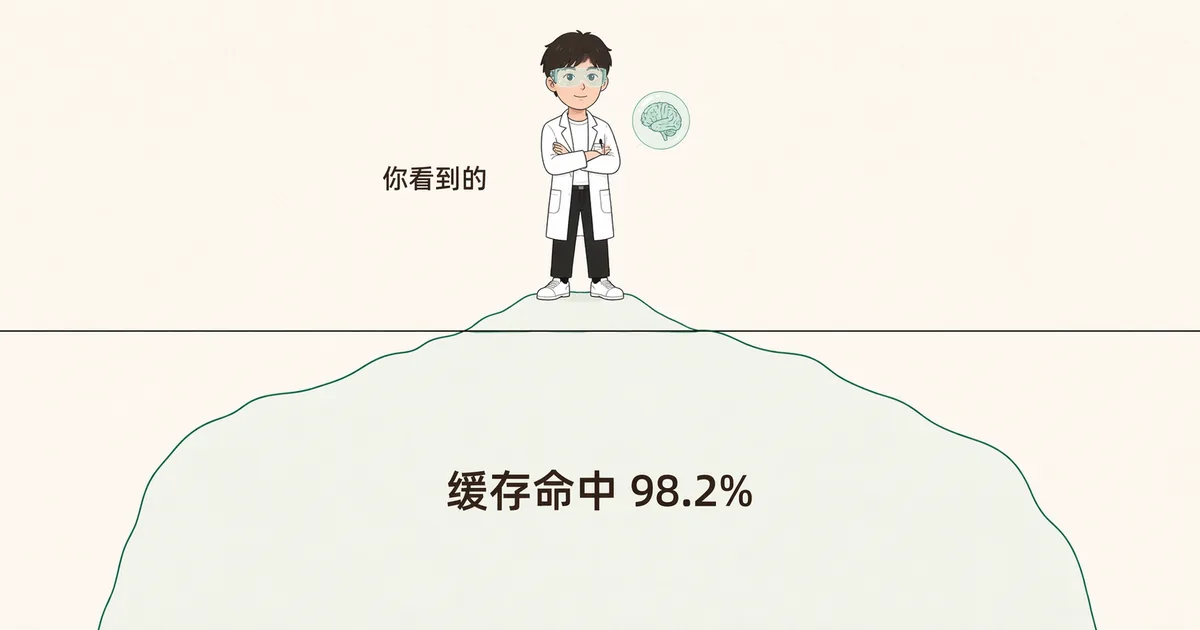 戴 AR 眼镜、穿白大褂的角色抱臂站在一小块露出水面的冰山尖上,水下是大得多的冰体